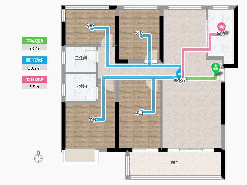 福建省-福州市-龙湖云峰原著-110.00-户型库-动静线