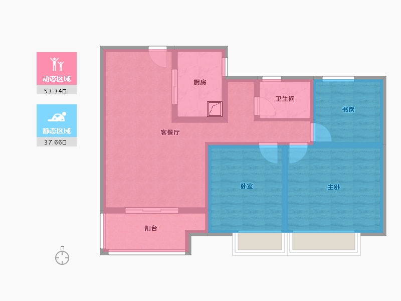 陕西省-宝鸡市-隆泰府-80.00-户型库-动静分区