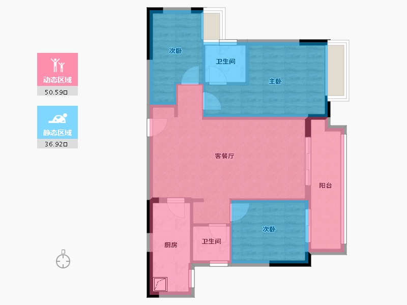 广西壮族自治区-柳州市-万象府-80.00-户型库-动静分区