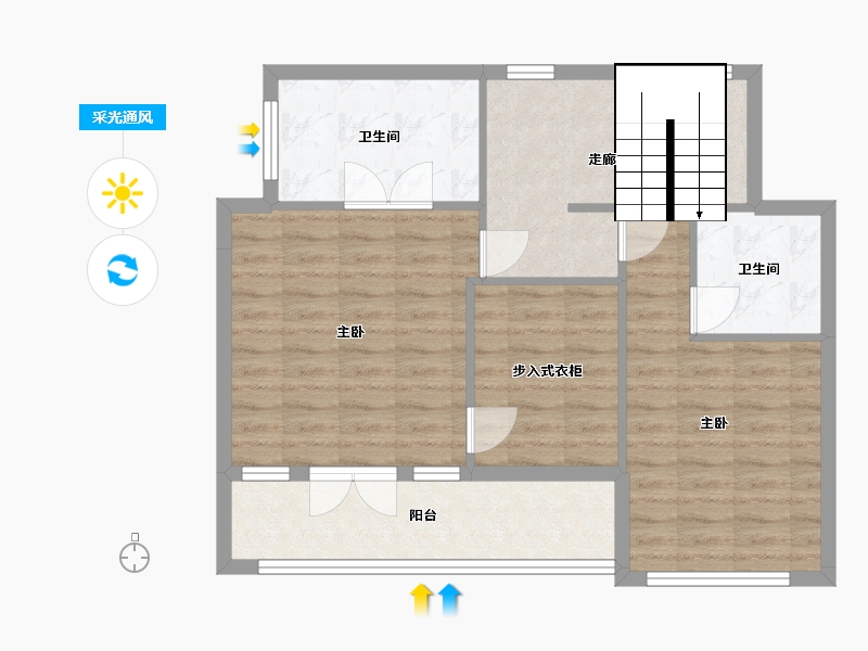 浙江省-温州市-春风楠溪-155.00-户型库-采光通风