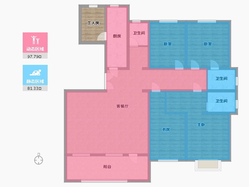 新疆维吾尔自治区-乌鲁木齐市-林曦9英里-177.26-户型库-动静分区