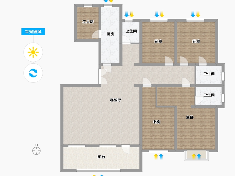 新疆维吾尔自治区-乌鲁木齐市-林曦9英里-177.26-户型库-采光通风