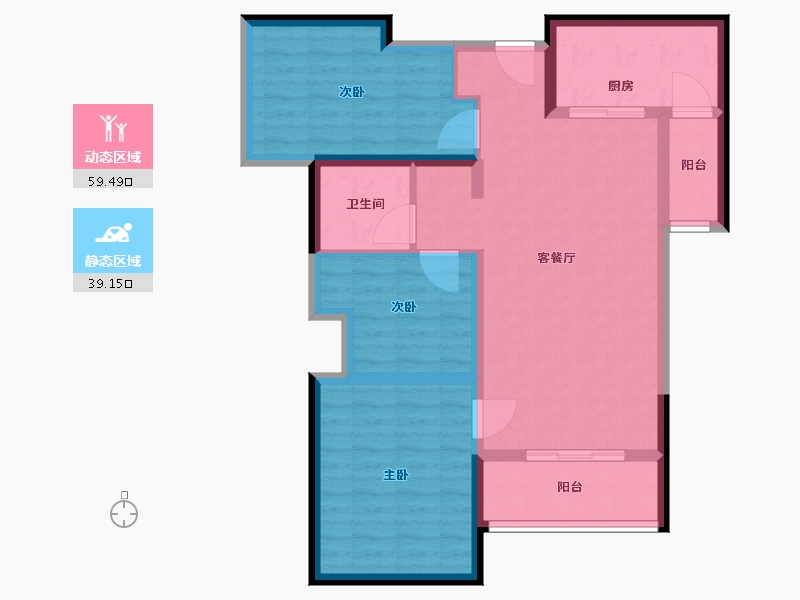 湖南省-长沙市-中海国际社区-88.00-户型库-动静分区