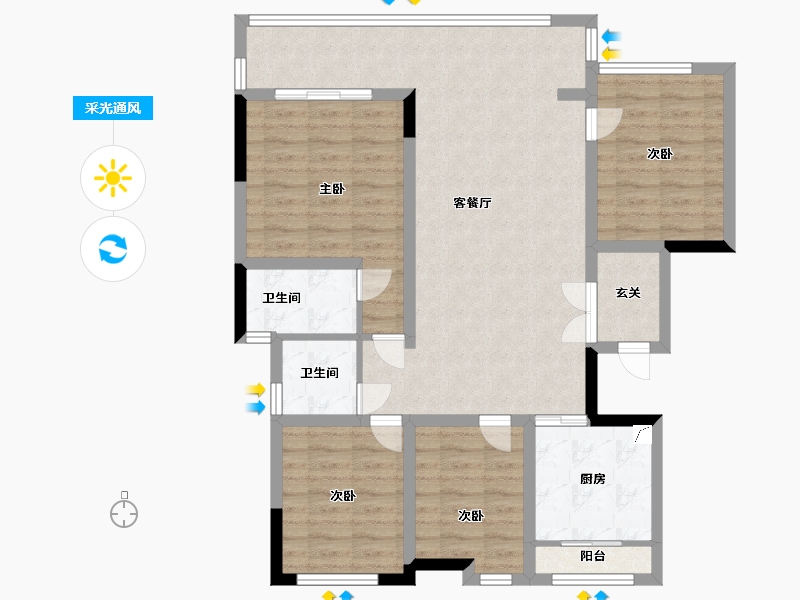 四川省-遂宁市-江山原筑-99.00-户型库-采光通风