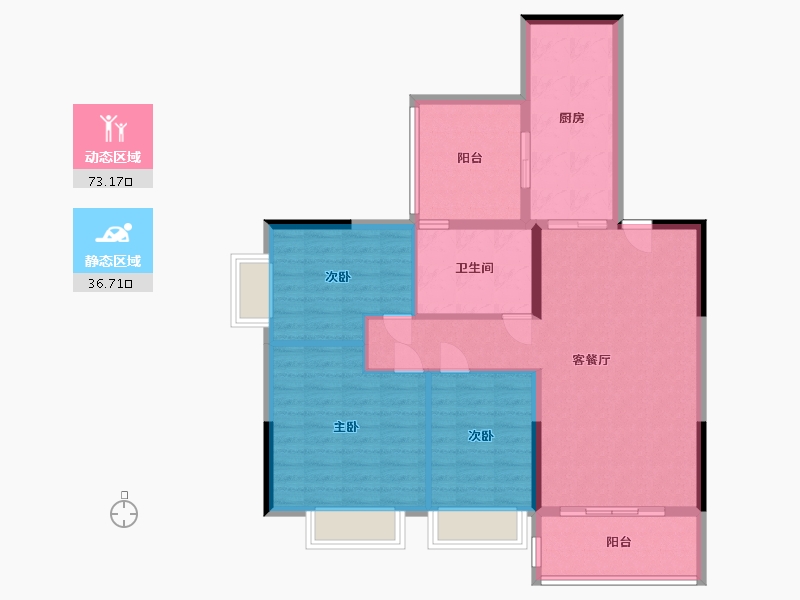 四川省-成都市-恒大御龙天峰-99.00-户型库-动静分区