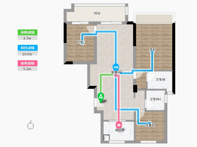 浙江省-嘉兴市-吉翔·欣隆府-78.40-户型库-动静线