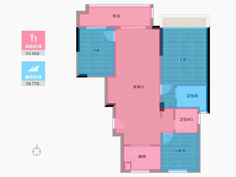 浙江省-嘉兴市-吉翔·欣隆府-78.40-户型库-动静分区