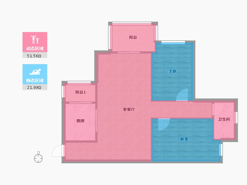 广东省-广州市-滨江1号-66.40-户型库-动静分区