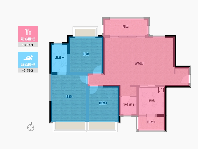 四川省-成都市-领地悦府-96.40-户型库-动静分区