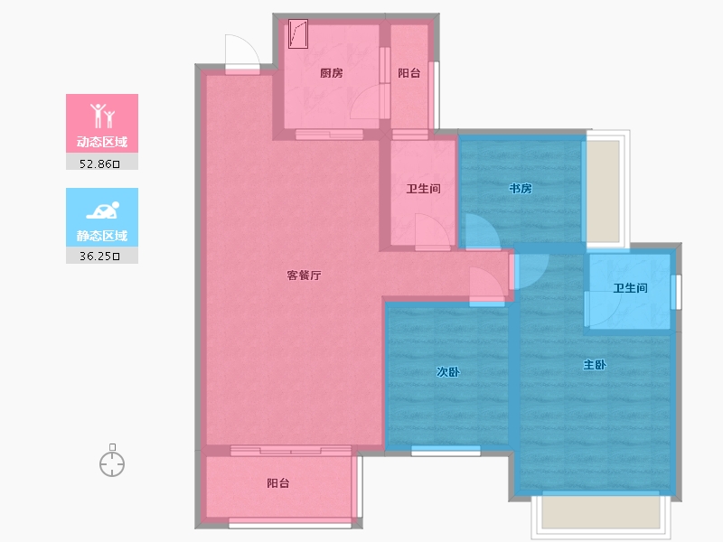 贵州省-贵阳市-中梁壹号-79.00-户型库-动静分区