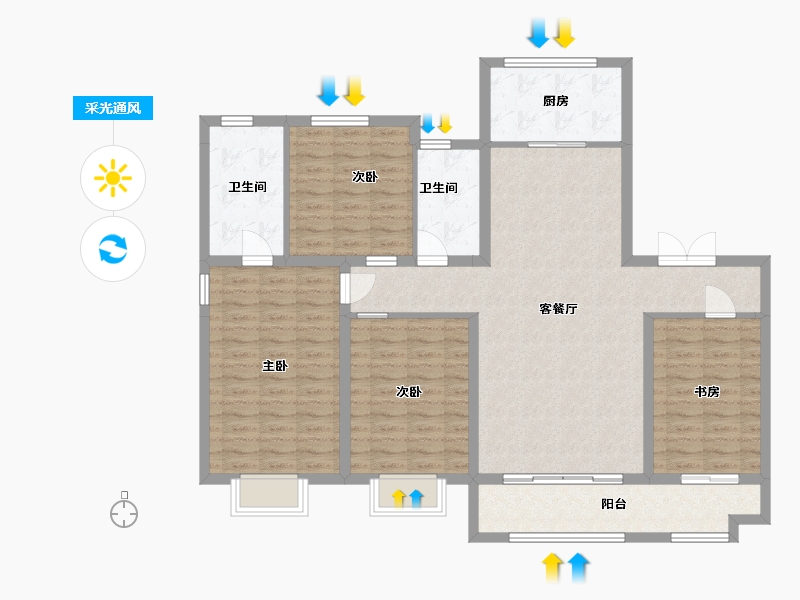 山东省-济南市-金汇・瀚玉城-142.00-户型库-采光通风