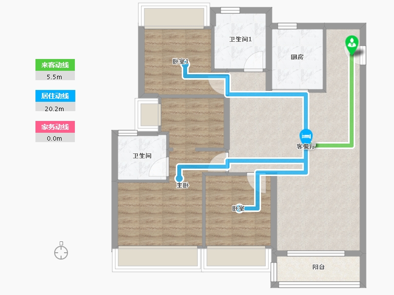 湖北省-武汉市-金茂华发国际社区-107.00-户型库-动静线