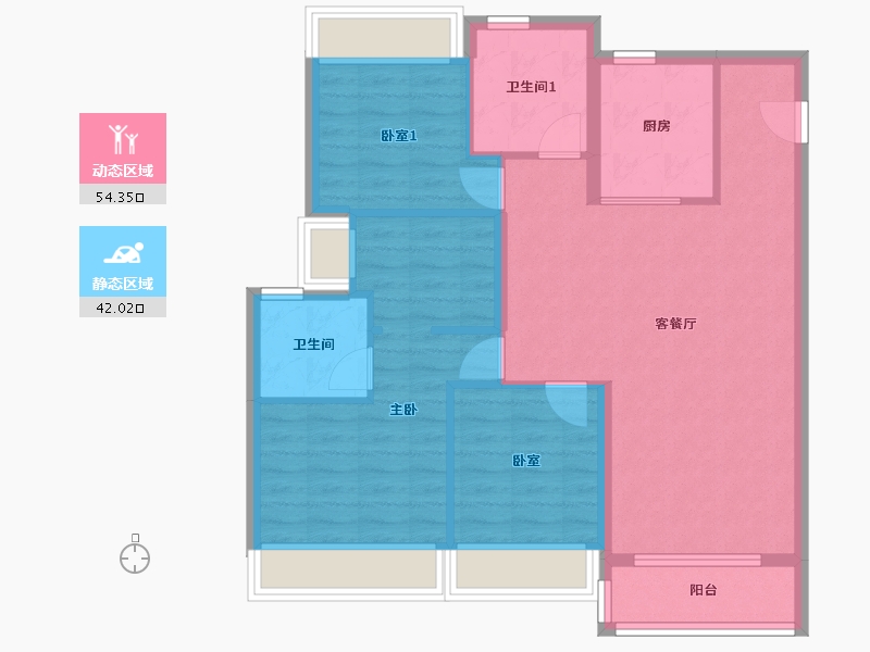 湖北省-武汉市-金茂华发国际社区-107.00-户型库-动静分区