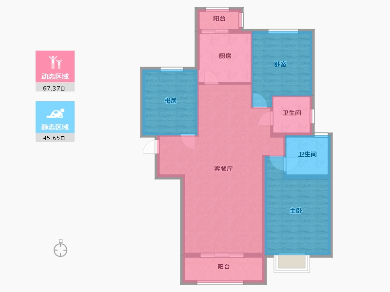 山东省-济南市-福泰・新都城-113.00-户型库-动静分区