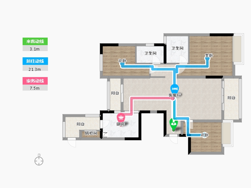 湖北省-黄石市-万达华府-109.00-户型库-动静线