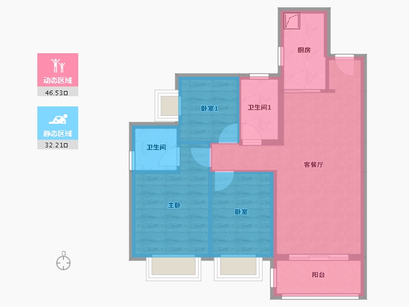 广东省-东莞市-虎门君悦东方-80.00-户型库-动静分区