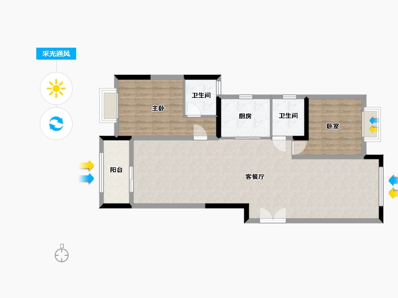 江苏省-南通市-华新壹品-110.40-户型库-采光通风