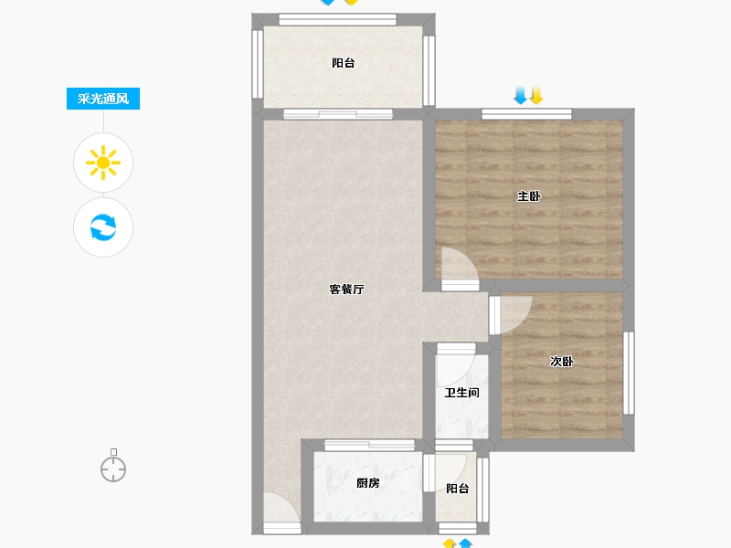 广东省-东莞市-富康豪庭-70.00-户型库-采光通风