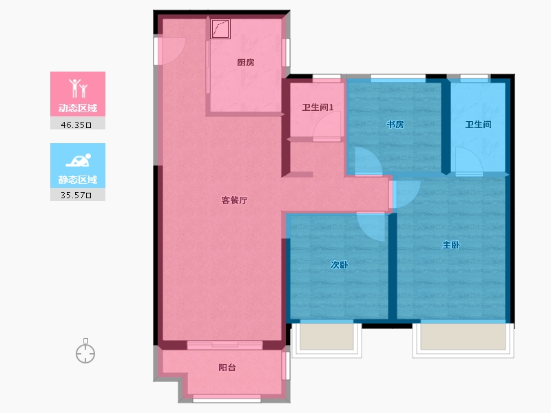 山东省-济南市-旭辉银盛泰·星瀚城-82.14-户型库-动静分区