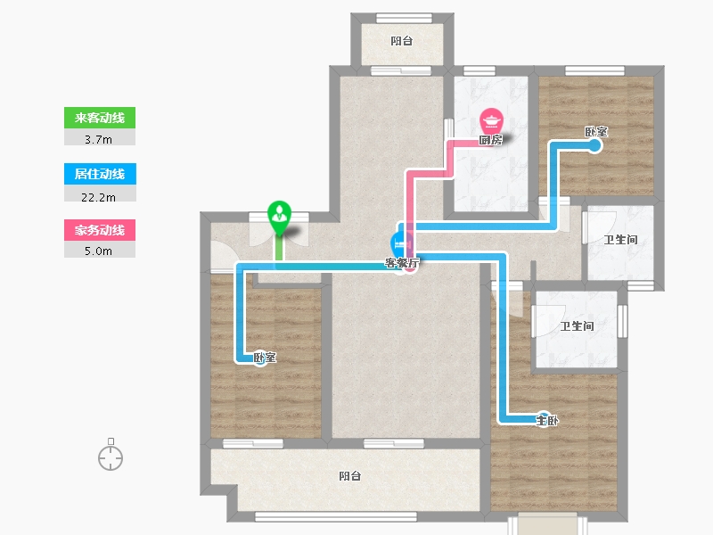 陕西省-铜川市-大唐养生小镇-103.00-户型库-动静线