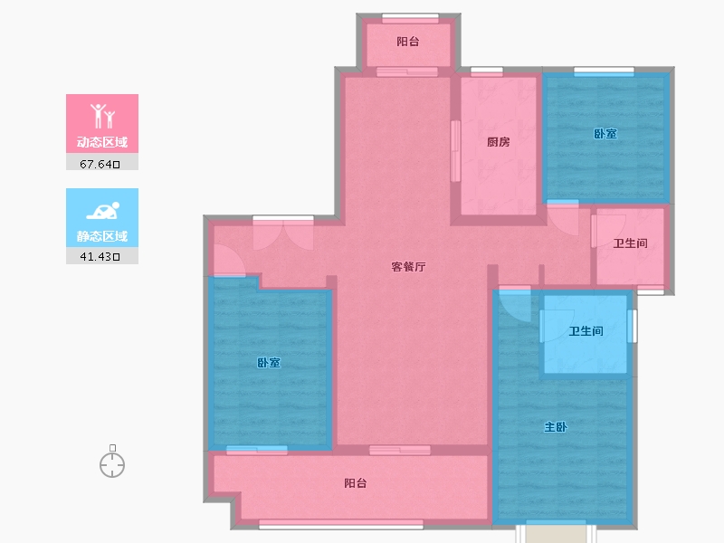 陕西省-铜川市-大唐养生小镇-103.00-户型库-动静分区