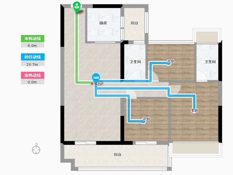 安徽省-阜阳市-晶宫碧桂园东方樾-91.44-户型库-动静线