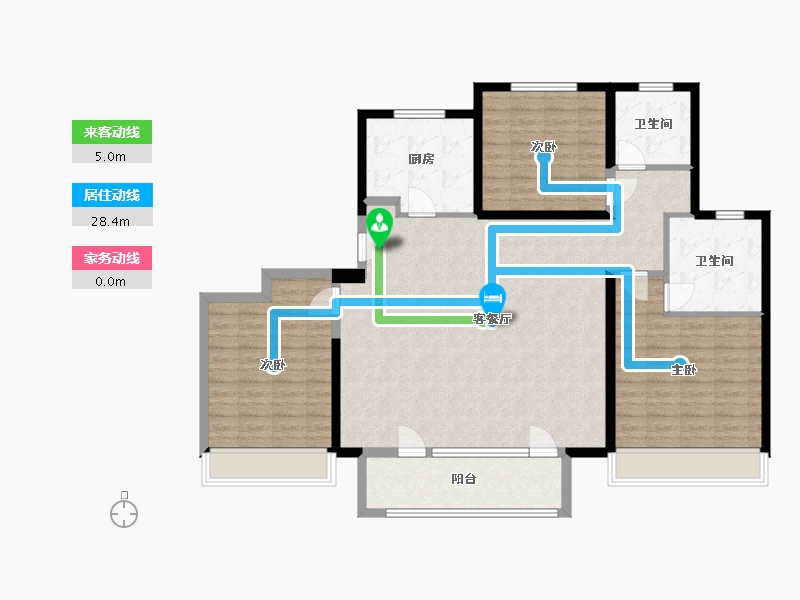 山东省-潍坊市-湖畔紫郡-128.00-户型库-动静线