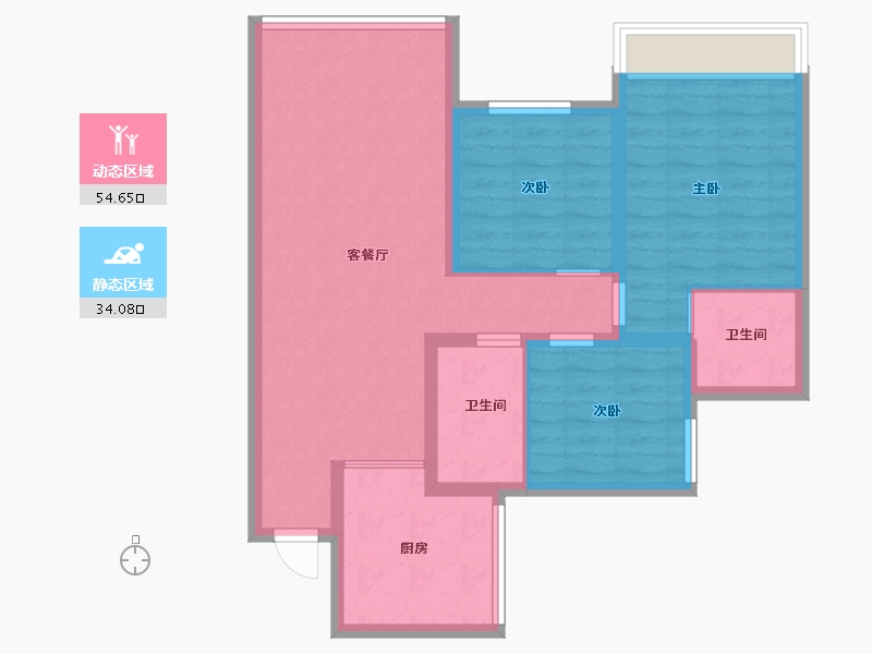 四川省-成都市-华宇天府花城二期-79.00-户型库-动静分区