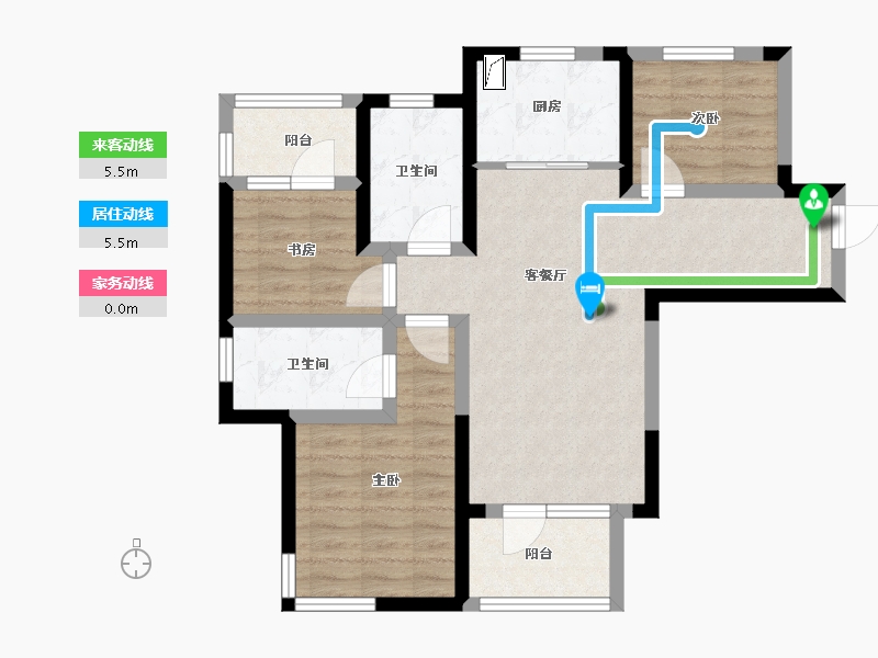 山东省-青岛市-女孤山小区-73.00-户型库-动静线