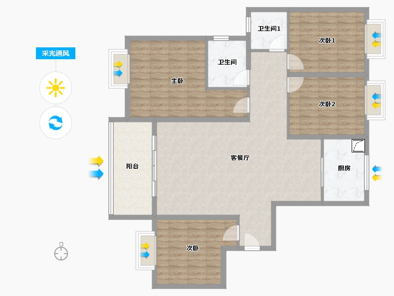 江西省-南昌市-殷王小区-129.00-户型库-采光通风