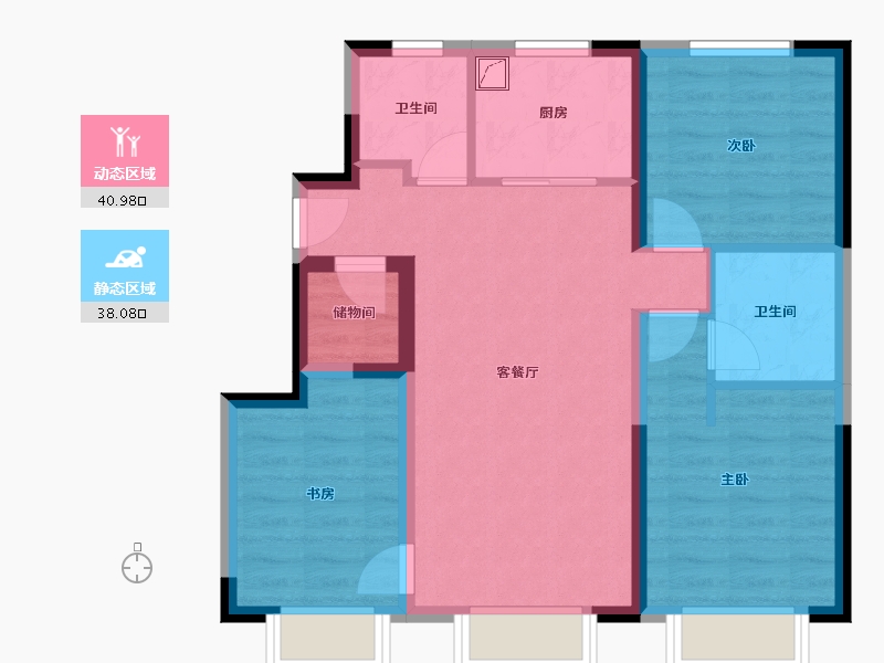 天津-天津市-万科观澜-105.00-户型库-动静分区