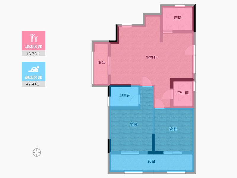 浙江省-湖州市-岁金时代书香苑-90.00-户型库-动静分区