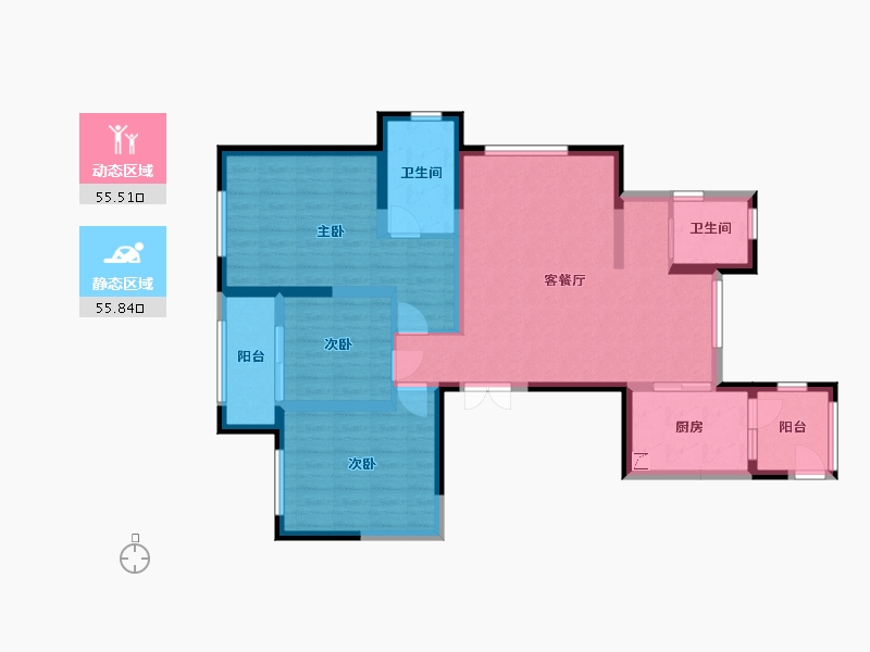 浙江省-湖州市-珍贝翰林金街-105.27-户型库-动静分区