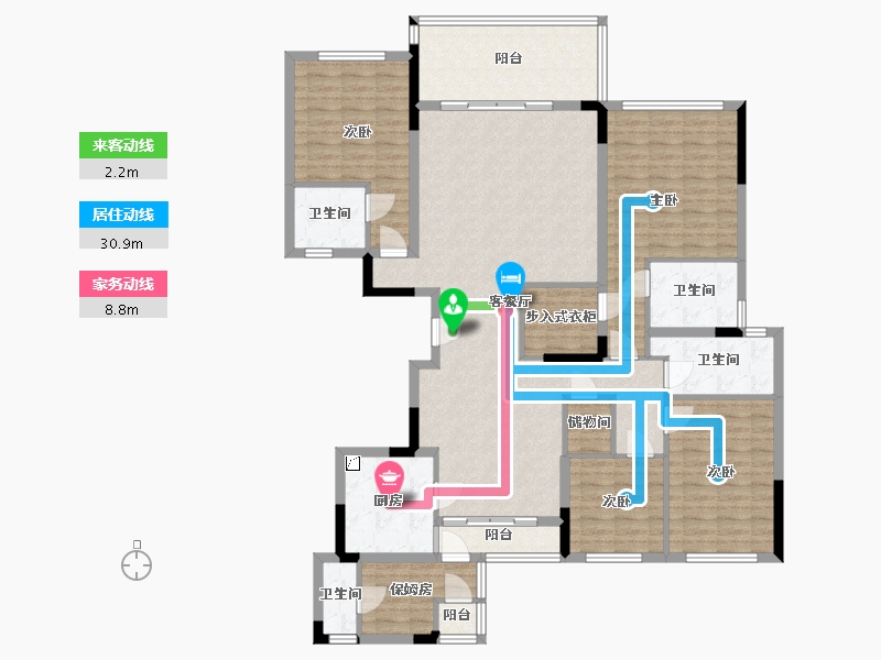 湖南省-长沙市-翡翠年华-188.00-户型库-动静线