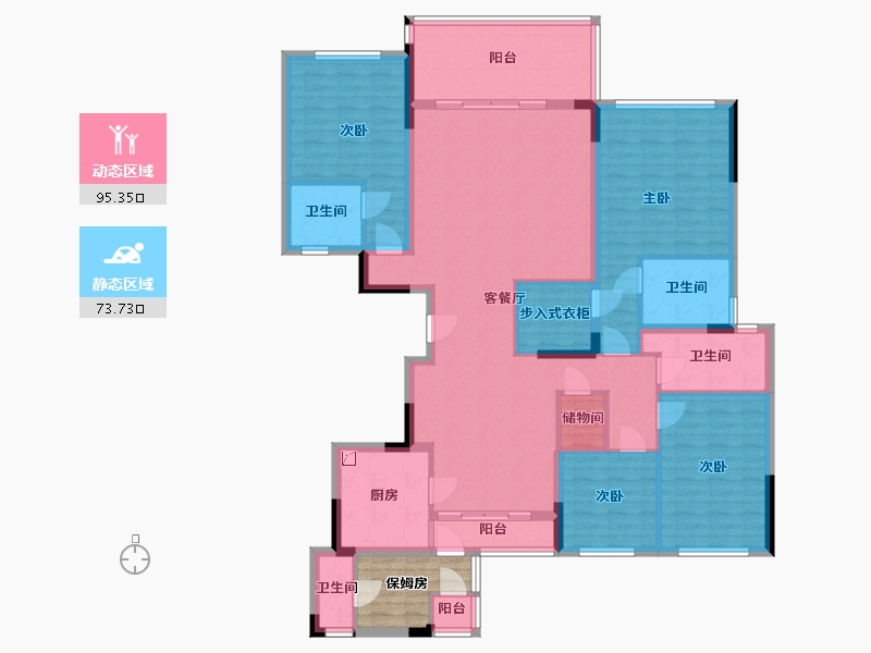 湖南省-长沙市-翡翠年华-188.00-户型库-动静分区