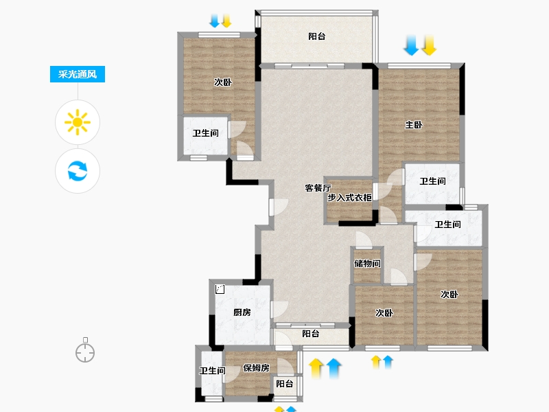 湖南省-长沙市-翡翠年华-188.00-户型库-采光通风