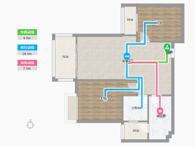 四川省-成都市-招商雍华府-75.00-户型库-动静线