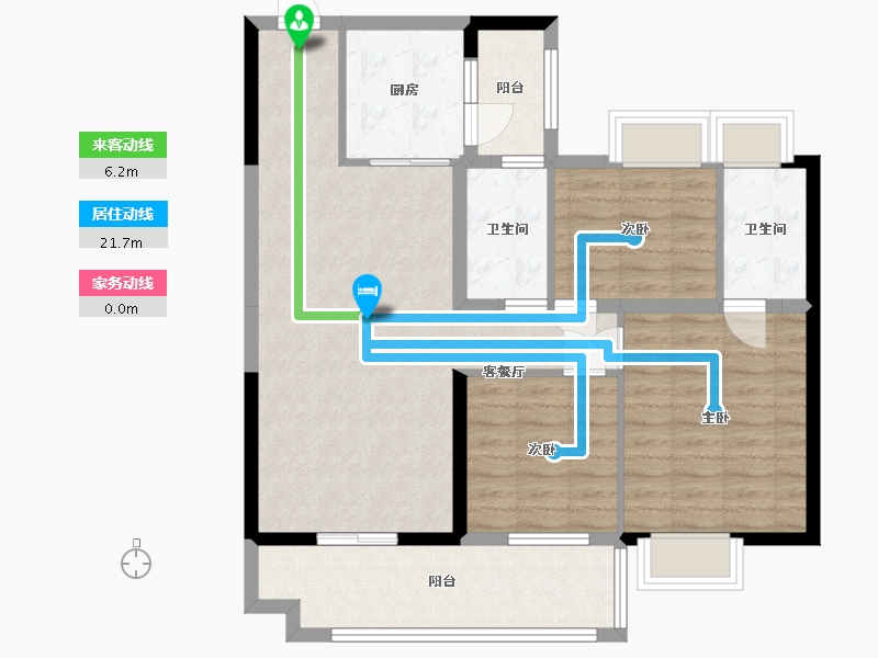 湖南省-益阳市-沅江碧桂园-112.00-户型库-动静线