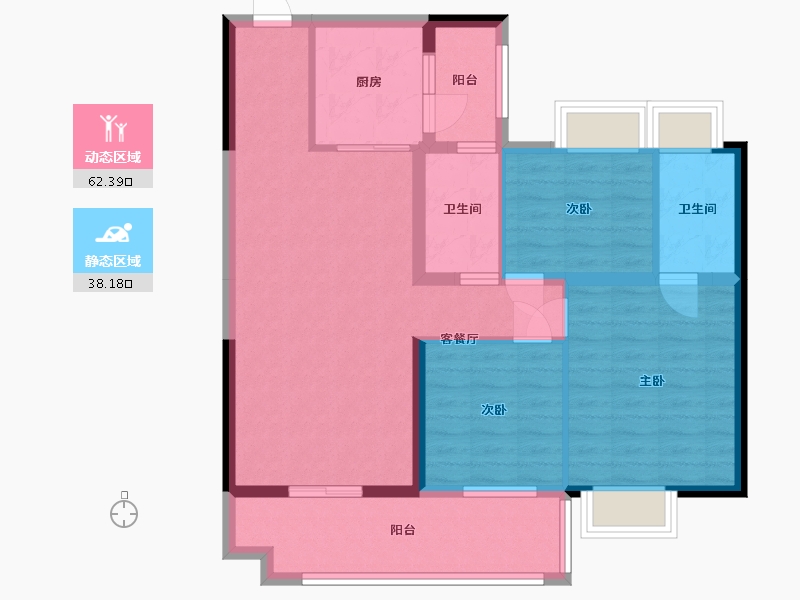 湖南省-益阳市-沅江碧桂园-112.00-户型库-动静分区