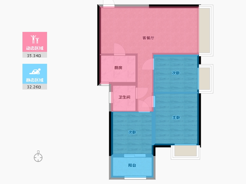 河南省-郑州市-汇泉景悦城-67.00-户型库-动静分区