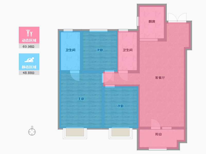 山东省-青岛市-金地禹州江山艺境-97.88-户型库-动静分区