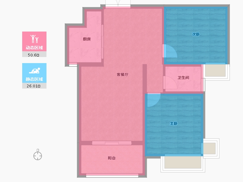 天津-天津市-锦绣香江水城-71.00-户型库-动静分区