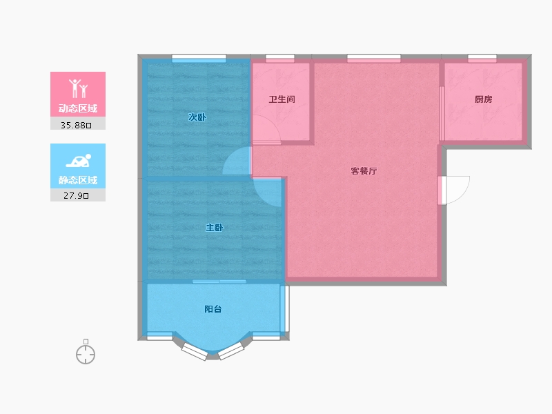 湖北省-武汉市-华生城市广场北区-61.83-户型库-动静分区