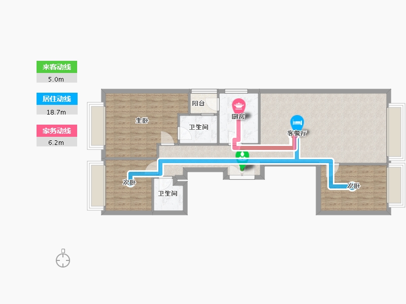 重庆-重庆市-和记黄埔玥湖园-90.00-户型库-动静线