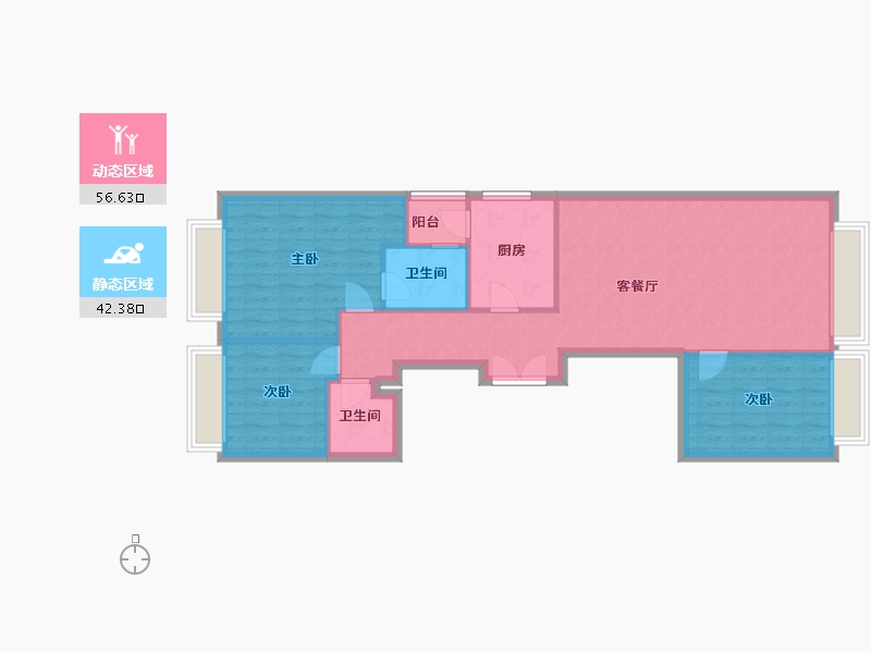 重庆-重庆市-和记黄埔玥湖园-90.00-户型库-动静分区