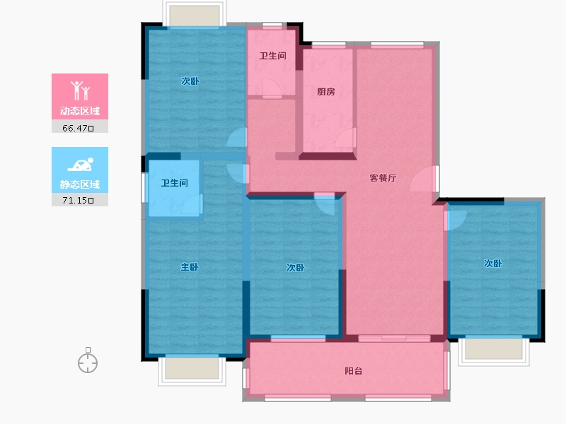 江苏省-盐城市-射阳金港城-122.88-户型库-动静分区