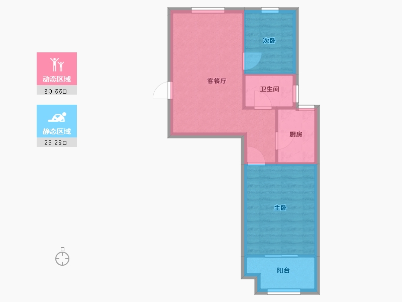 江苏省-南京市-盛和家园南区-49.90-户型库-动静分区