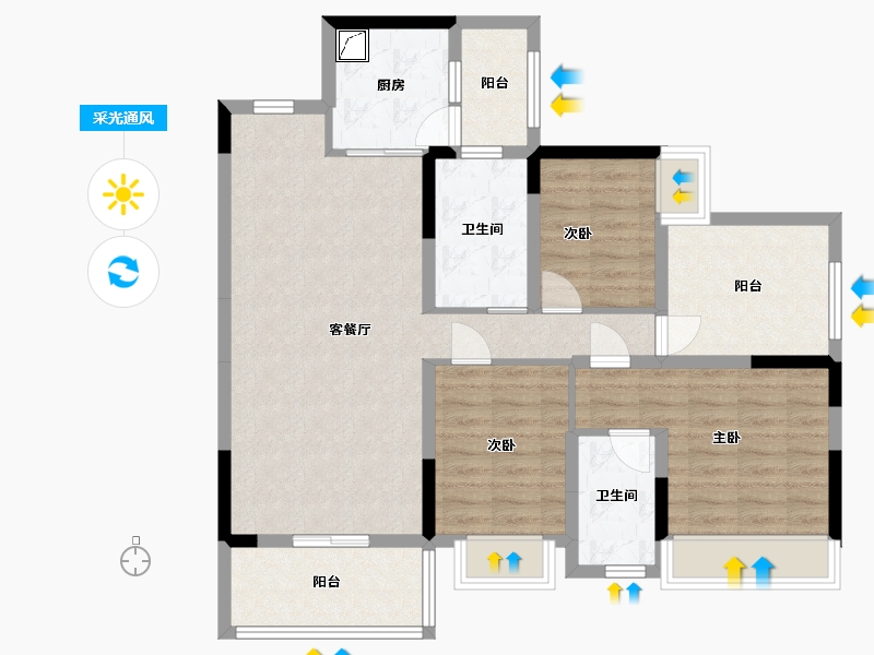 广西壮族自治区-来宾市-合山碧桂园-98.00-户型库-采光通风