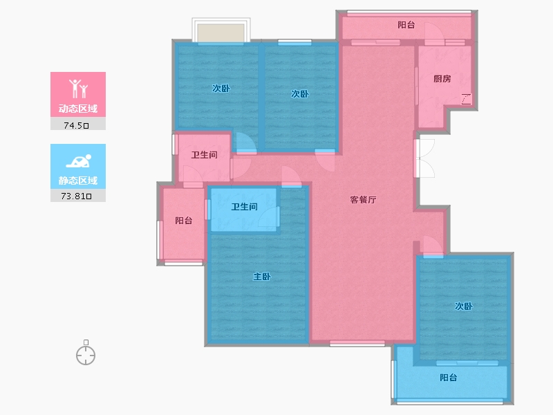 江苏省-淮安市-东城江南-132.00-户型库-动静分区