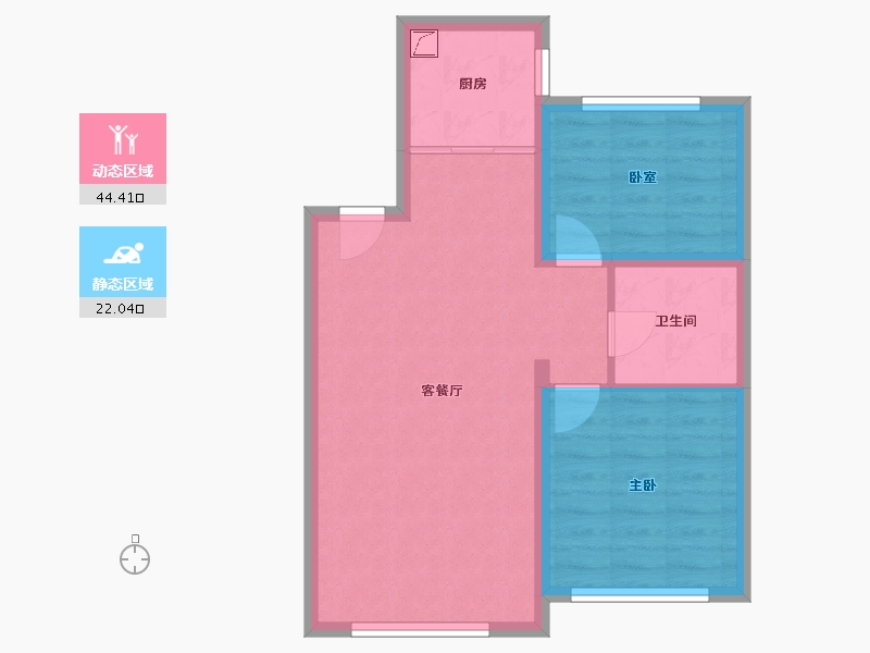 内蒙古自治区-赤峰市-和硕家园-65.00-户型库-动静分区